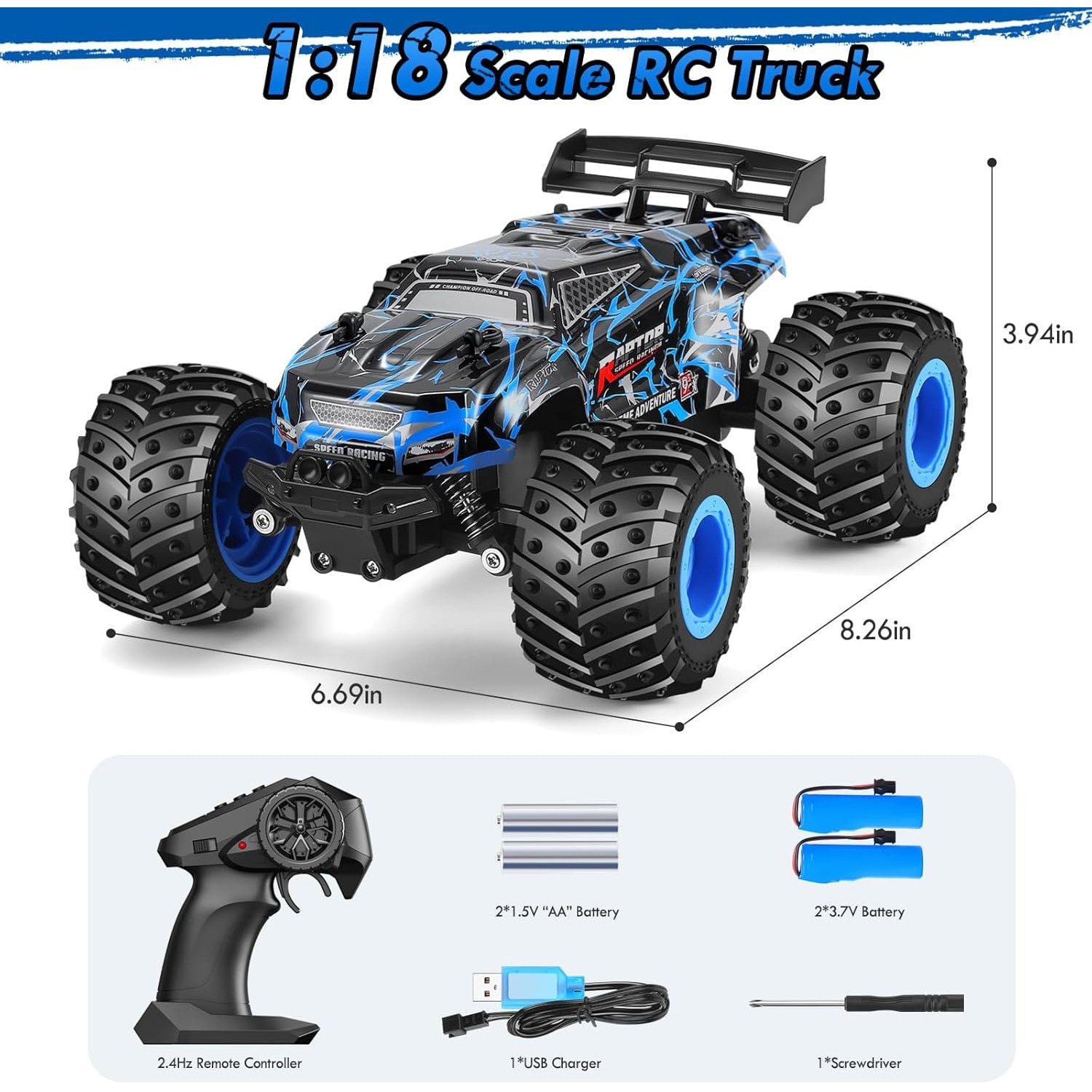 週刊MONSTER TRUCK 4WD Masina monstru off-road cu telecomanda, SHIJOOE, tractiune
