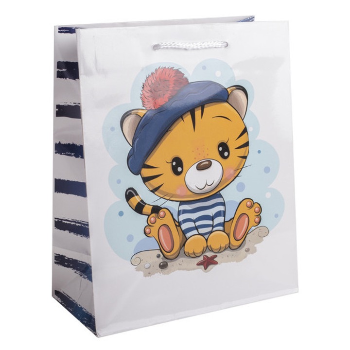Punga de hartie cu sapca tigru 18*23 cm