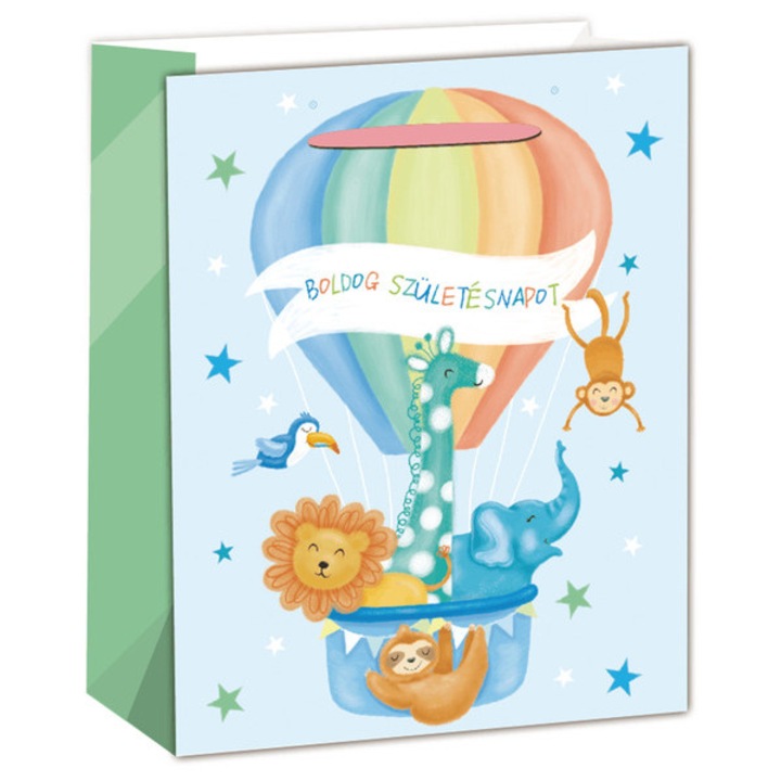 Punga de hartie balon cu aer cald albastru 18*23
