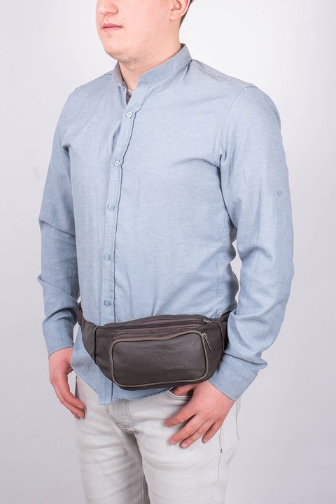 Férfi deréktáska, Base, sötétbarna, standard méret