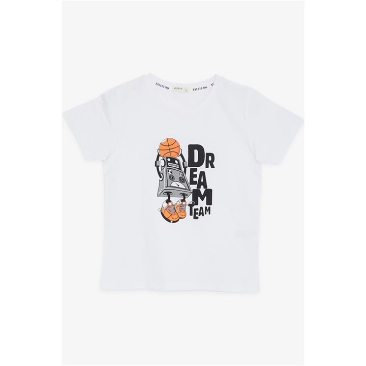 Gyermek póló, Breeze, fehér, pamut, 116 cm, fiúknak