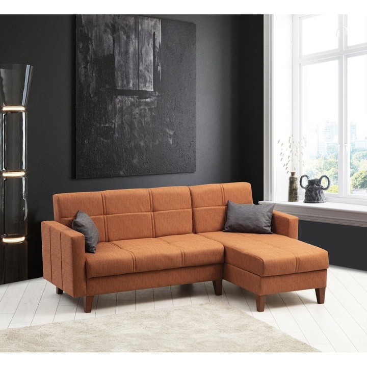 Canapea coltar extensibila Hattie, Atelier Del Sofa, 216x86x130cm, 45cm inaltime sezut, 55cm adancime sezut