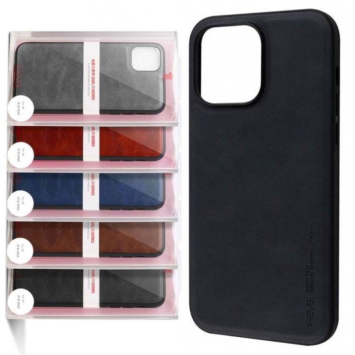 Калъф X-Level Earl за Huawei P40 Pro - Еко-кожа PC, черен