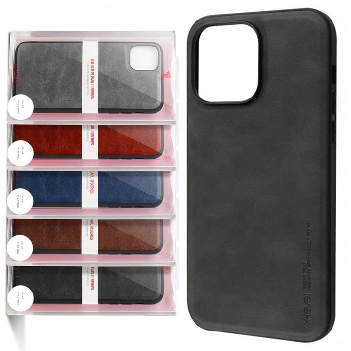 Калъф X-Level Earl за Huawei P40 Pro - еко кожа PC, сив