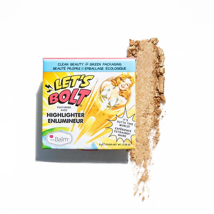 Iluminator The Balm Let's Bolt, pudra compactă, aurie, 8 g