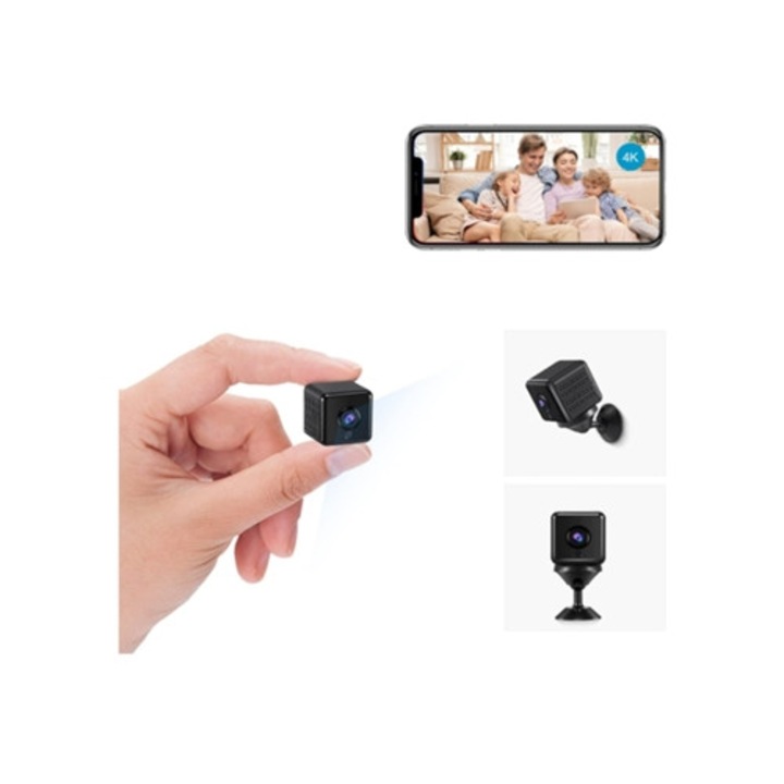 Камера за наблюдение A18 4K HD, безжична, приложение, черна