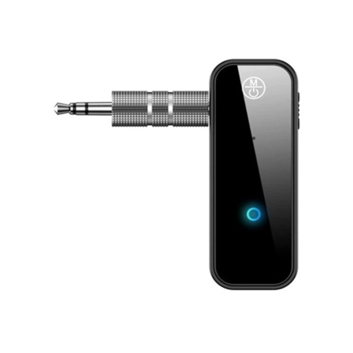 Adaptador audio Bluetooth 5.0, receptor transmisor auxiliar, 3,5 mm, negru