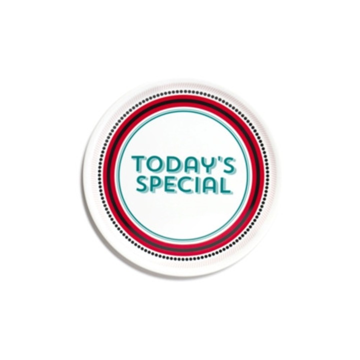 Speciális pizzatányér, Bitossi, porcelán, fehér