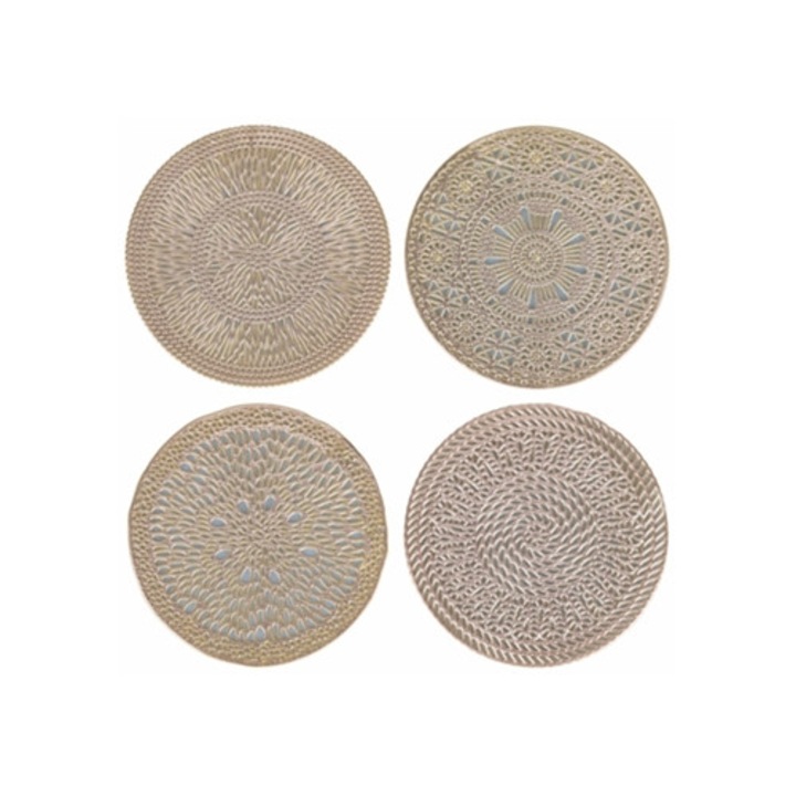 Villa Deste Gold PVC poháralátét készlet, 4 darab