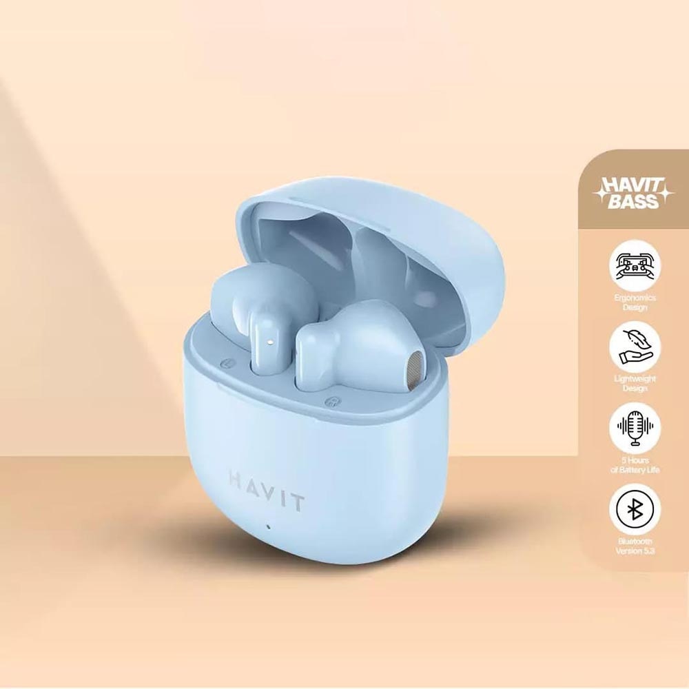 Casti HAVIT TW976, Bluetooth 5.3, TWS, In-Ear, Control tactil, Alb