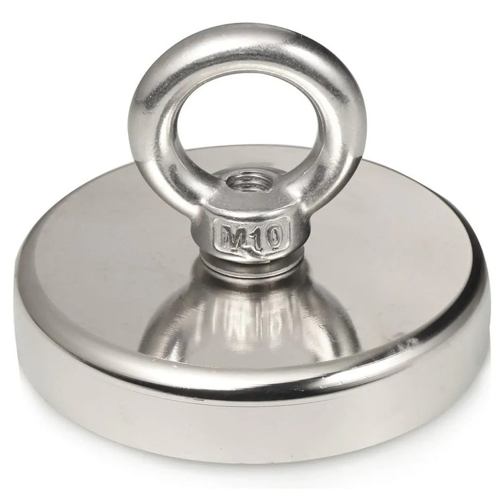Magnet pentru pescuit, neodim, diametru 90 mm, forta de tractiune 350 kg, Dactylion®