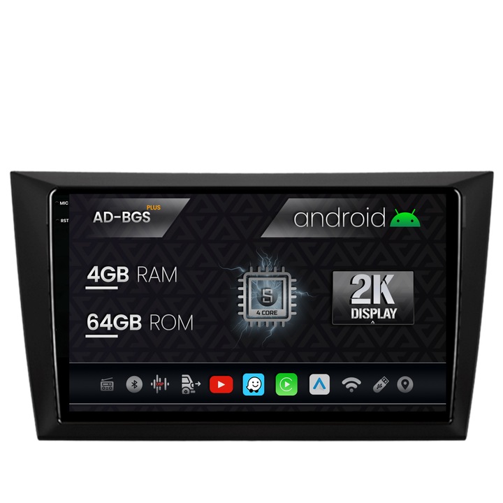 Navigatie Autodrop 2K Volkswagen Golf 6, Android OS, S-Quadcore, 4GB RAM, 64GB ROM, 9.5 Inch - AD-BGS90042K, AD-BGRKIT024V2