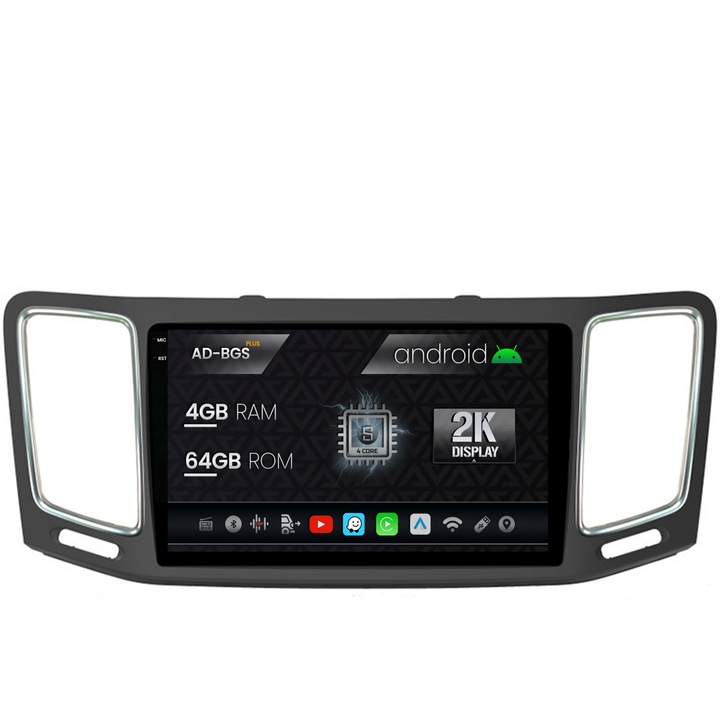 Navigatie Autodrop 2K Volkswagen Sharan, Seat Alhambra (2010-2018), Android OS, S-Quadcore, 4GB RAM, 64GB ROM, 9.5 Inch - AD-BGS90042K, AD-BGRKIT044