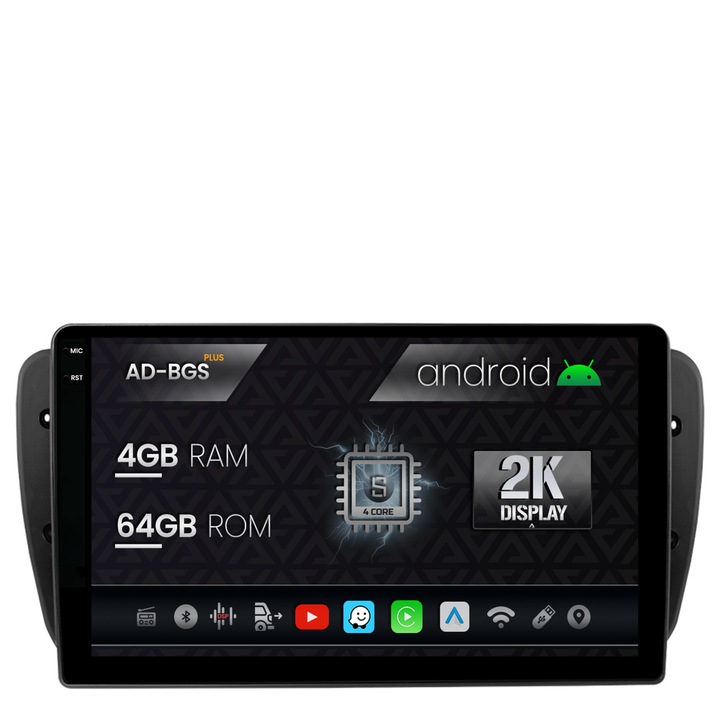 Navigatie Autodrop 2K Seat Ibiza (2009-2013), Android OS, S-Quadcore, 4GB RAM, 64GB ROM, 9.5 Inch - AD-BGS90042K, AD-BGRKIT049