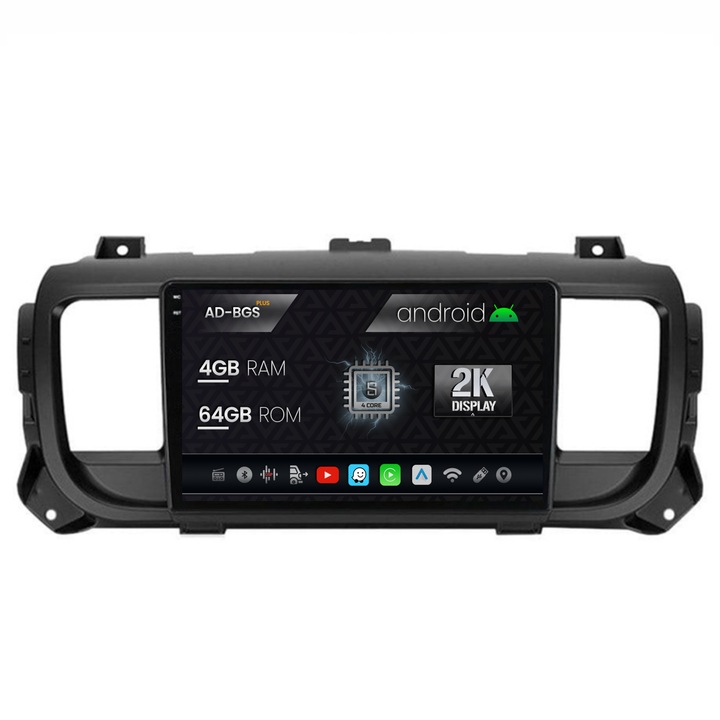 Navigatie Autodrop 2K Toyota Proace (2016, ), Android OS, S-Quadcore, 4GB RAM, 64GB ROM, 9.5 Inch - AD-BGS90042K, AD-BGRKIT065V2