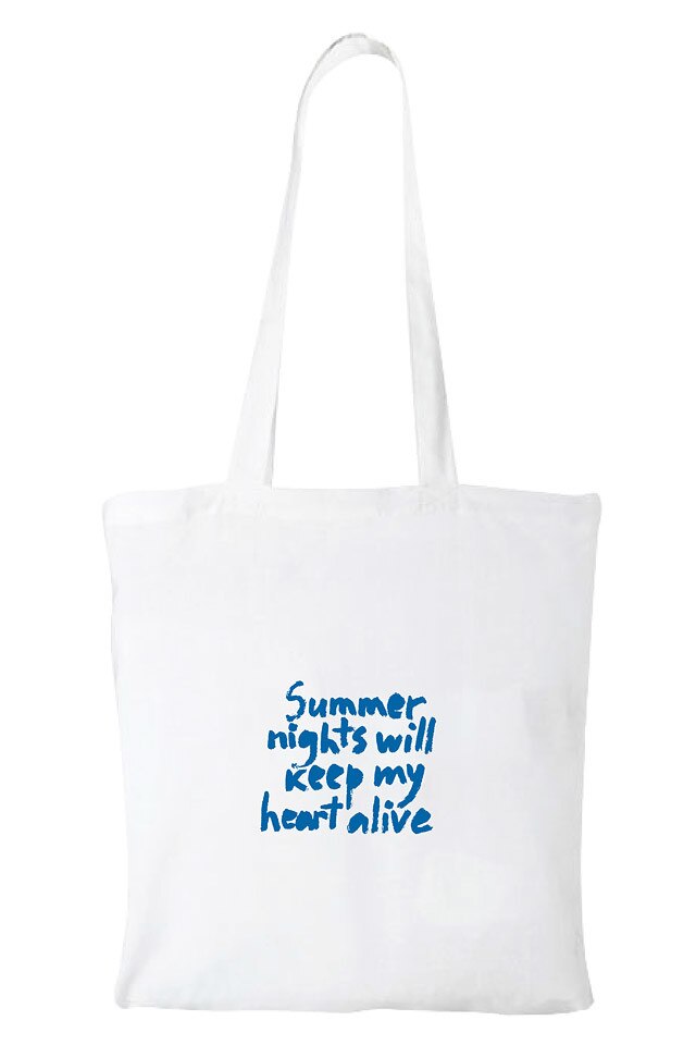 Sacosa tote bag alb VAMA - Summer nights