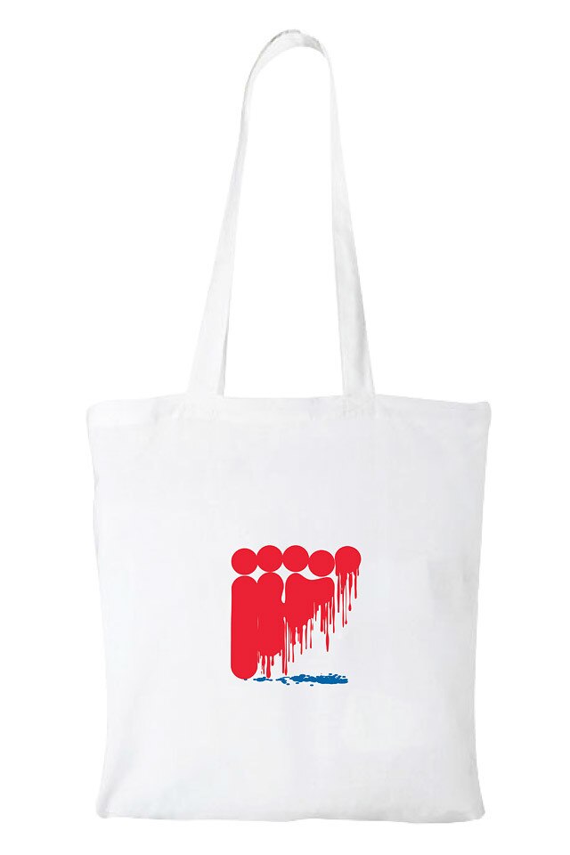 Sacosa tote bag alb VAMA - Summer love