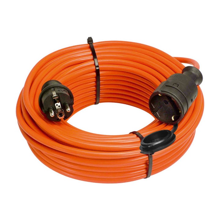 Helyszíni hosszabbító kábel dugós / földelő csatlakozóval, 3x2,5 mm, 25 m, 3500 W, Topelectro-Weingärtner Gruppe Németország H07BQ-F narancs