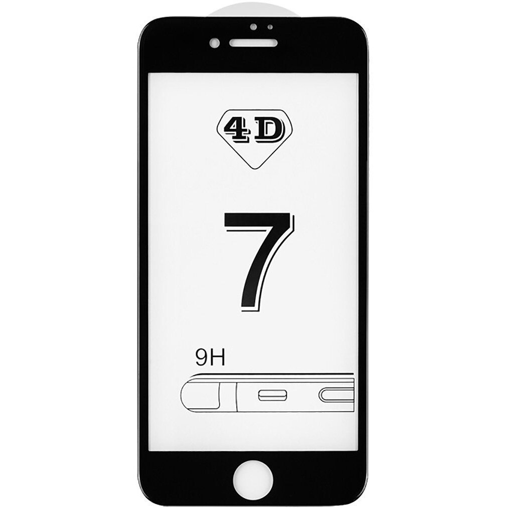 Folie sticla Kabelwelt 4D Full body Black pentru Apple iPhone 7 Plus
