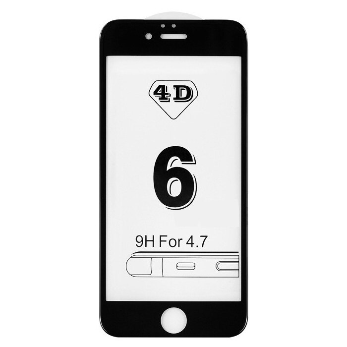 Folie sticla Kabelwelt 4D Full body Black pentru Apple iPhone 6/6s