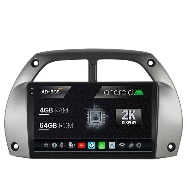 Navigatie Autodrop 2K Toyota RAV4 (2001-2006), Android OS, S-Quadcore, 4GB RAM, 64GB ROM, 9.5 Inch - AD-BGS90042K, AD-BGRKIT109