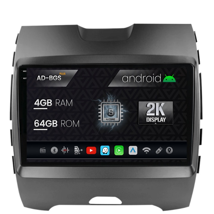 Navigatie Autodrop 2K Ford Edge (2016-2021), Android OS, S-Quadcore, 4GB RAM, 64GB ROM, 9.5 Inch - AD-BGS90042K, AD-BGRKIT110