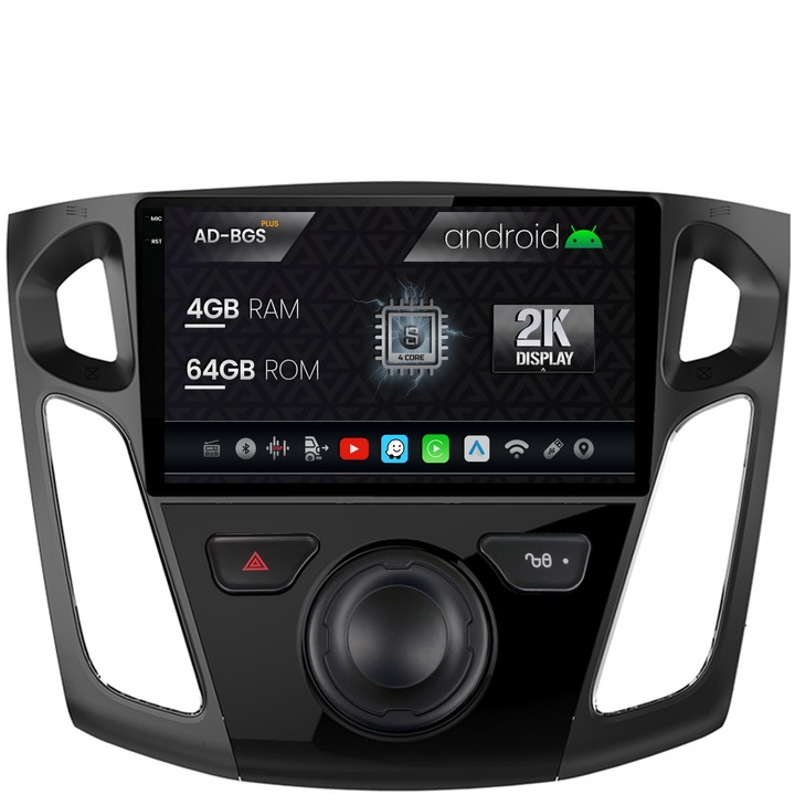 Navigatie Autodrop 2K Ford Focus 3 (2011-2019), Android OS, S-Quadcore, 4GB RAM, 64GB ROM, 9.5 Inch - AD-BGS90042K, AD-BGRKIT115