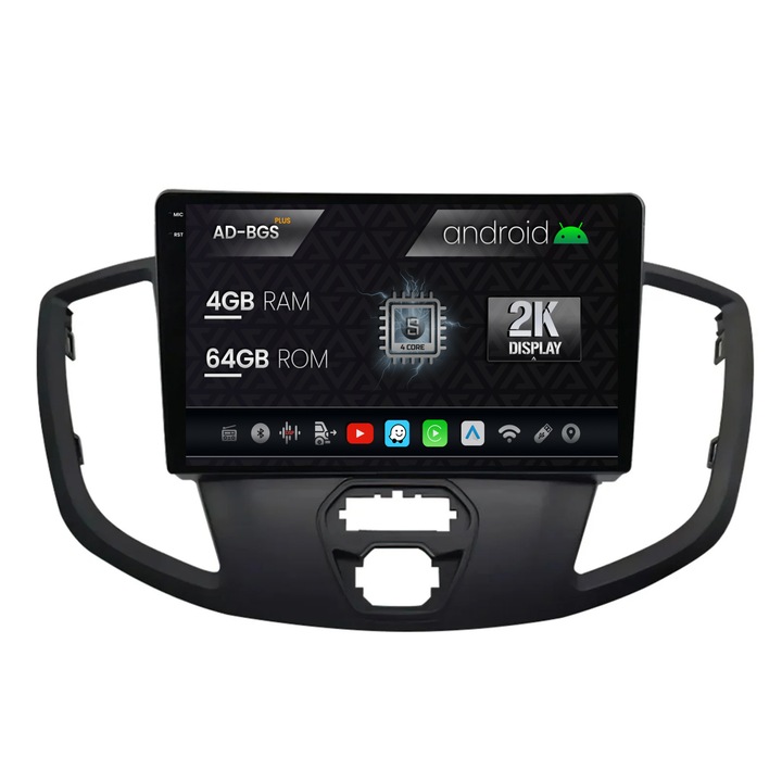 Navigatie Autodrop 2K Ford Transit (2014-2020), Android OS, S-Quadcore, 4GB RAM, 64GB ROM, 9.5 Inch - AD-BGS90042K, AD-BGRKIT123V2