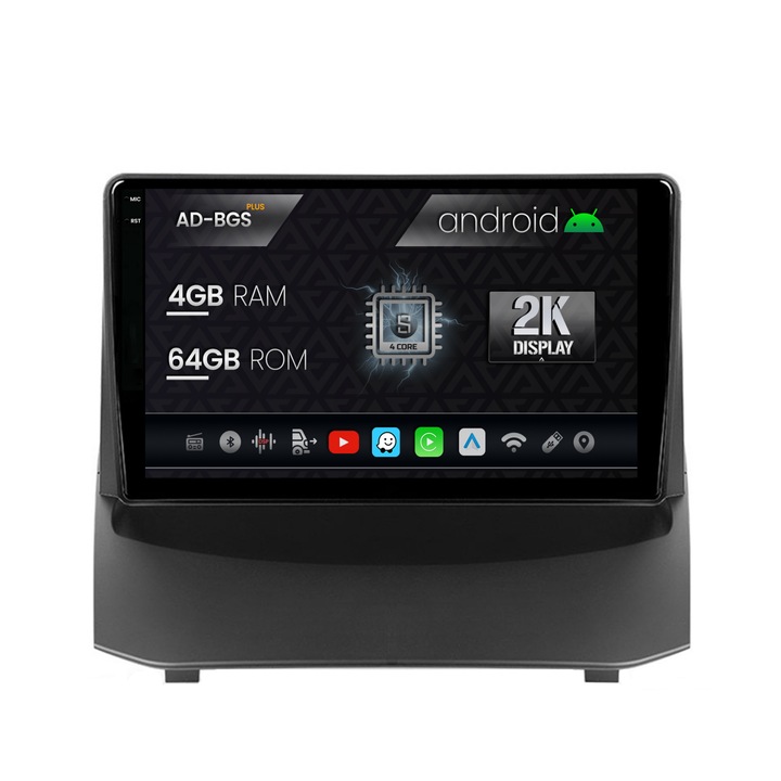 Navigatie Autodrop 2K Ford Fiesta (2013-2017), Android OS, S-Quadcore, 4GB RAM, 64GB ROM, 9.5 Inch - AD-BGS90042K, AD-BGRKIT131-1317