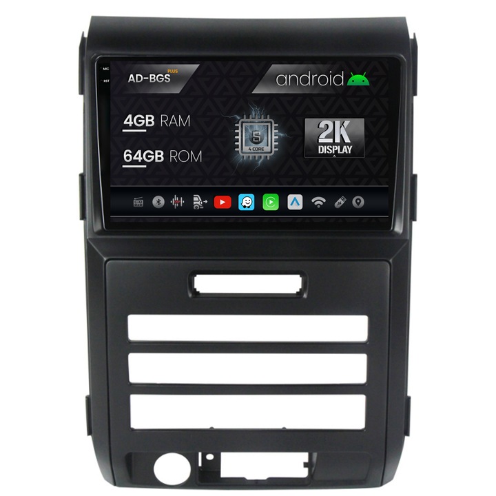 Navigatie Autodrop 2K Ford F150 (2008-2014), Android OS, S-Quadcore, 4GB RAM, 64GB ROM, 9.5 Inch - AD-BGS90042K, AD-AD-BGRKIT139
