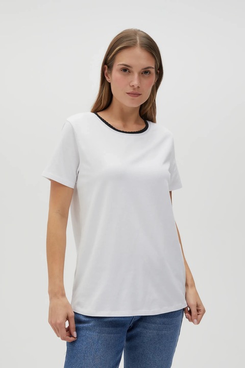 Bluza Alba cu Maneci Scurte Neteda, Alb