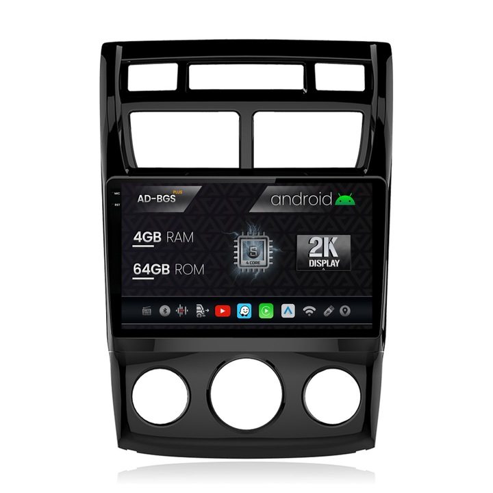 Navigatie Autodrop 2K Kia Sportage (2005-2010) M, AC, Android OS, S-Quadcore, 4GB RAM, 64GB ROM, 9.5 Inch - AD-BGS90042K, AD-BGRKIT148S