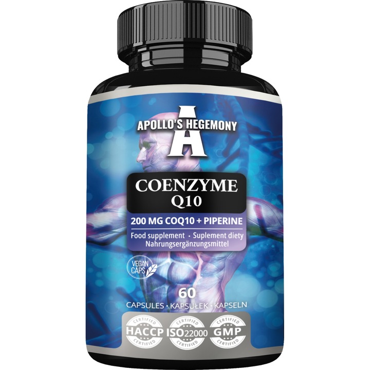 Supliment alimentar – Coenzima Q10 200 mg – 60 capsule vegane – 60 portii – Apollo’s Hegemony