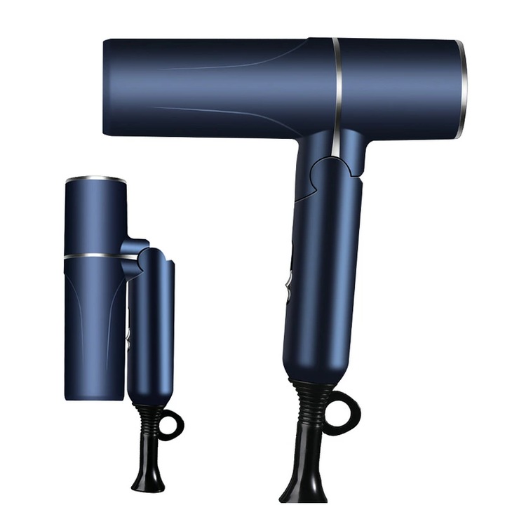 Professzionális hajszárító, ideális utazáshoz, 1000W, 20000 RPM, negatív ionok, 3 sebességfokozat, csendes hajszárító, kompakt, ergonomikus kialakítás, intelligens hőmérséklet-szabályozás, amely megakadályozza a haj károsodását