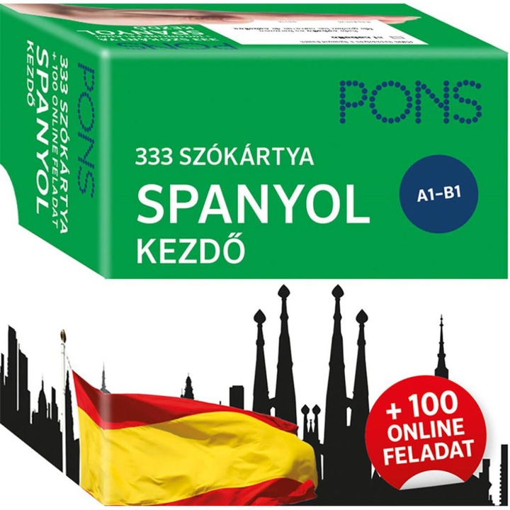 Seres Krisztina: PONS 333 szókártya SPANYOL kezdő + 100 online feladat