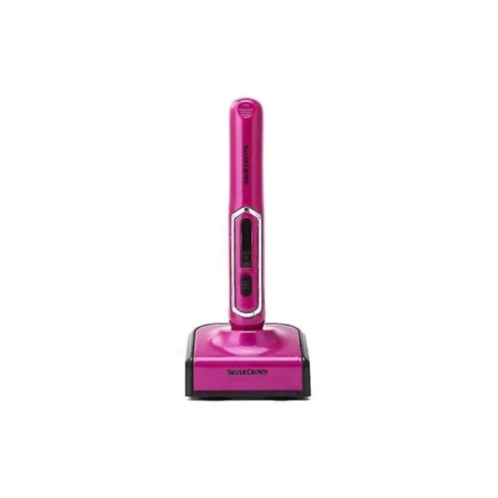 Hordozható, mini, USB-ről tölthető hajvasaló lebegő lappal, rózsaszín