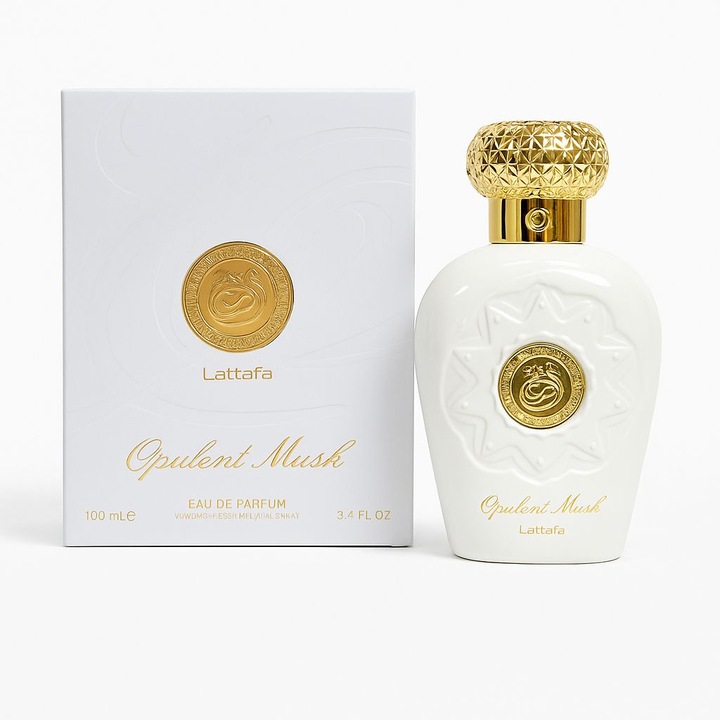Parfum Arabesc Lattafa Opulent Musk 100ml, Eau de Parfum Unisex, Note Dulci si Pudrate