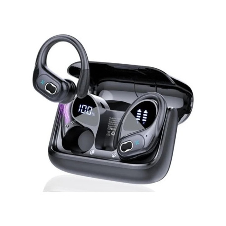 Bluetooth 5.3 vezeték nélküli fejhallgató, mély basszus, sztereó, fülhorgos fülhallgató, zajszűrő mikrofon, ENC PX7 rezisztív CHRONUS