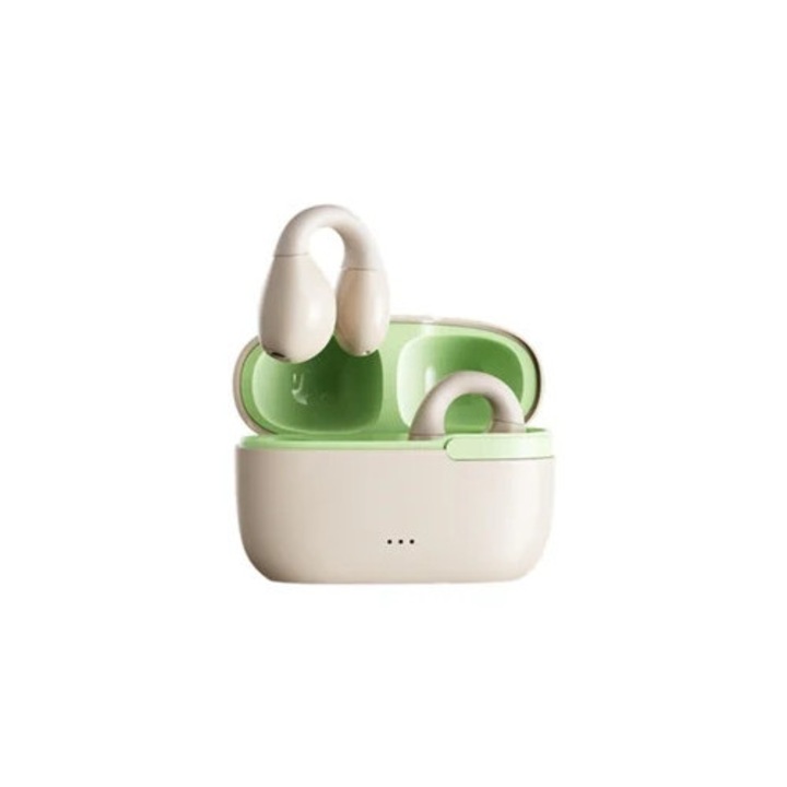 Csontvezetéses fejhallgató, fülcsipesz, sporthoz, CHRONUS Bluetooth, bézs