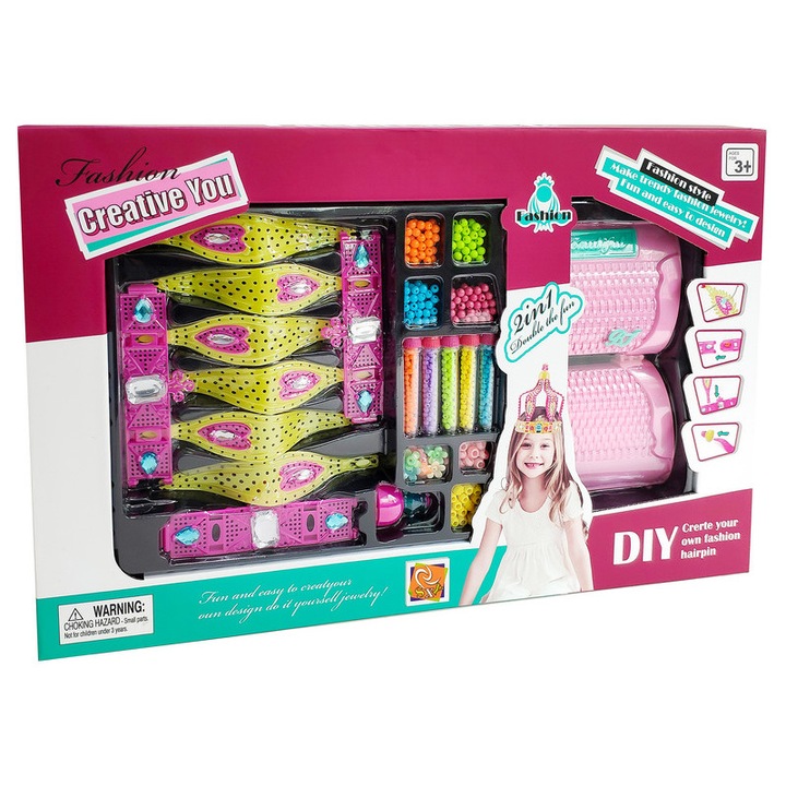 Set pentru confectionat margele, multe variante, culori diferite, set creativ, pentru fete