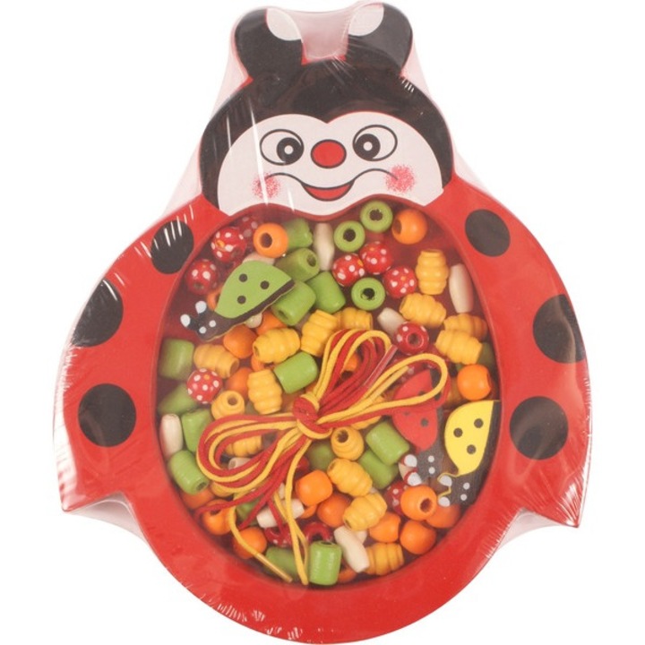 Set de margele din lemn cu gandacel