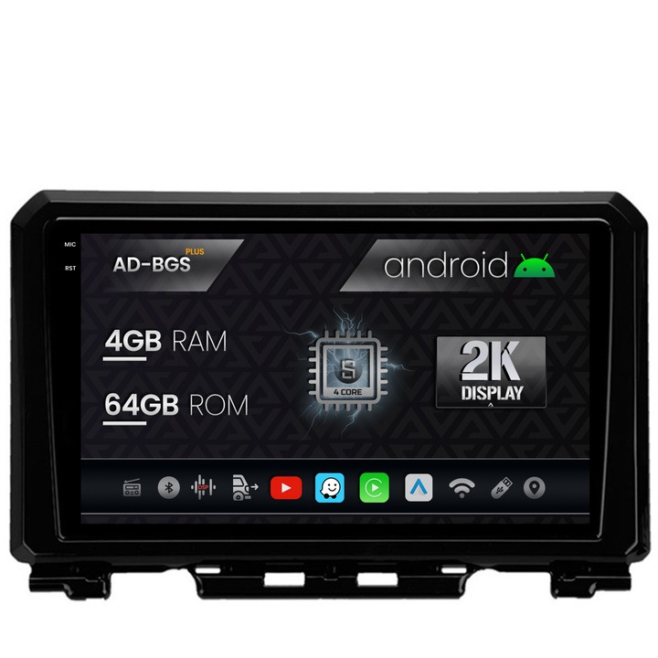 Navigatie Autodrop 2K Suzuki Jimny (2018-2022), Android OS, S-Quadcore, 4GB RAM, 64GB ROM, 9.5 Inch - AD-BGS90042K, AD-BGRKIT312