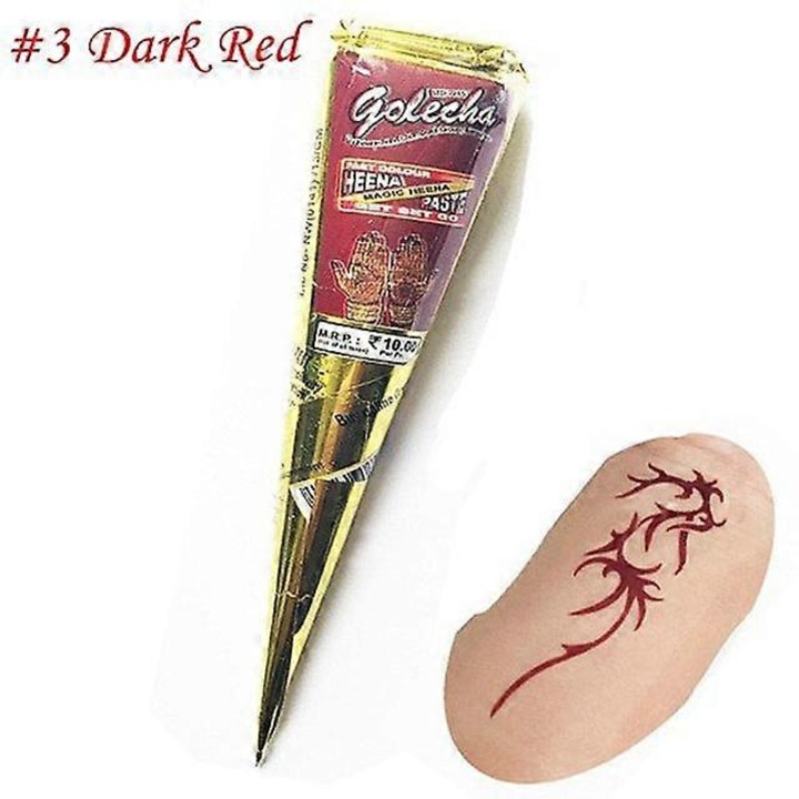 Con de vopsea henna naturala, set de 1, rosu, 25g, 14x2.5cm