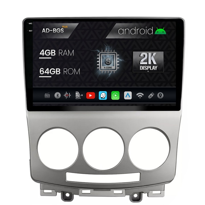 Navigatie Autodrop 2K Mazda 5 (2005-2010), Android OS, S-Quadcore, 4GB RAM, 64GB ROM, 9.5 Inch - AD-BGS90042K, AD-BGRKIT324