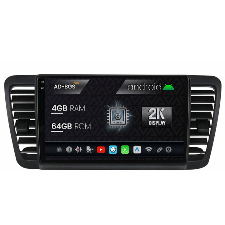 Navigatie Autodrop 2K Subaru Legacy (2004-2010), Android OS, S-Quadcore, 4GB RAM, 64GB ROM, 9.5 Inch - AD-BGS90042K, AD-BGRKIT338
