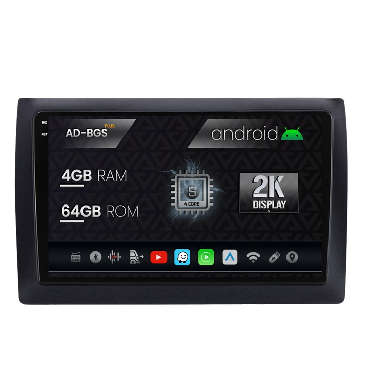 Navigatie Autodrop 2K Fiat Stilo Android OS, S-Quadcore, 4GB RAM, 64GB ROM, 9.5 Inch - AD-BGS90042K, AD-BGRKIT356V2