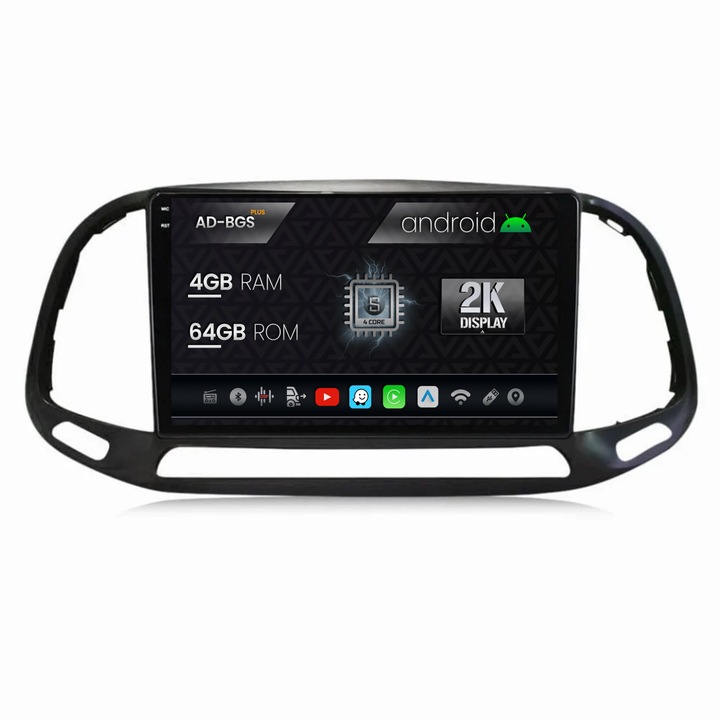 Navigatie Autodrop 2K Fiat Doblo (2015, ), Android OS, S-Quadcore, 4GB RAM, 64GB ROM, 9.5 Inch - AD-BGS90042K, AD-BGRKIT359