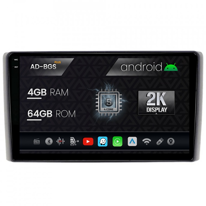 Navigatie Autodrop 2K Iveco Daily (2006-2014), Android OS, S-Quadcore, 4GB RAM, 64GB ROM, 9.5 Inch - AD-BGS90042K, AD-BGRKIT361V2