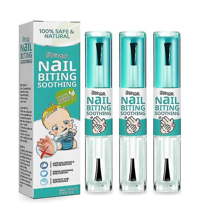 Körömrágás elleni folyadék, 10 ml, uborkakivonat, mentakivonat, 3 darabos készlet