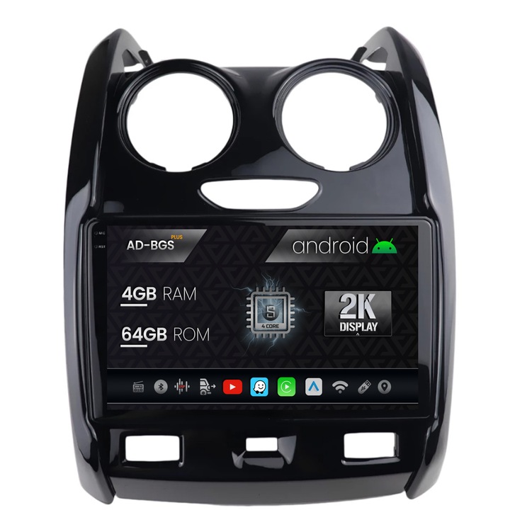 Navigatie Autodrop 2K Dacia Duster (2012-2021), Android OS, S-Quadcore, 4GB RAM, 64GB ROM, 9.5 Inch - AD-BGS90042K, AD-BGRKIT366V2